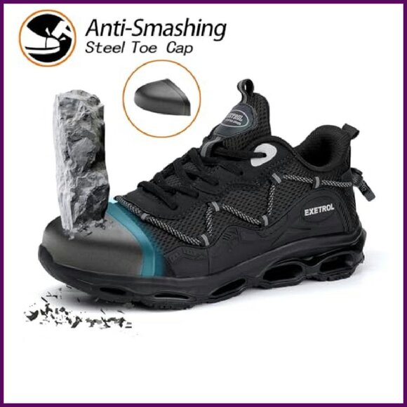 Steel Toe Safety Sneakers Lightweight Slip-Resistant Work Shoes Unisex - Picture 4 of 8